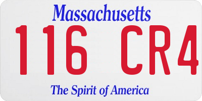 MA license plate 116CR4