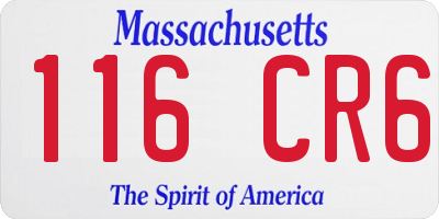 MA license plate 116CR6