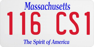 MA license plate 116CS1