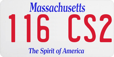 MA license plate 116CS2