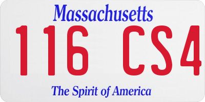 MA license plate 116CS4