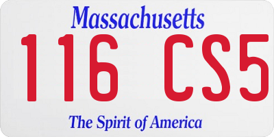 MA license plate 116CS5