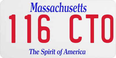 MA license plate 116CT0