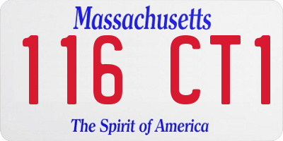 MA license plate 116CT1