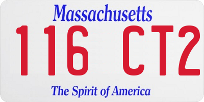 MA license plate 116CT2