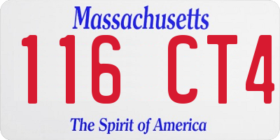 MA license plate 116CT4