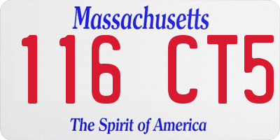 MA license plate 116CT5