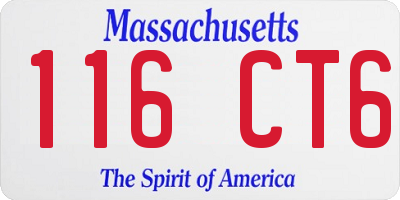 MA license plate 116CT6