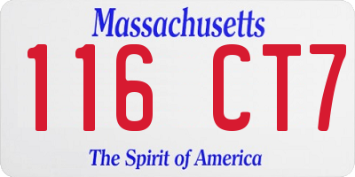 MA license plate 116CT7