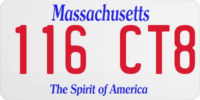 MA license plate 116CT8