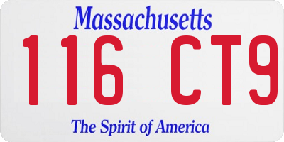 MA license plate 116CT9