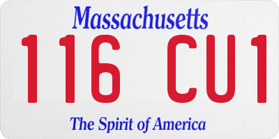 MA license plate 116CU1
