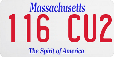 MA license plate 116CU2