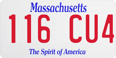 MA license plate 116CU4