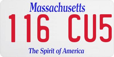 MA license plate 116CU5