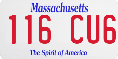 MA license plate 116CU6