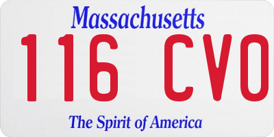 MA license plate 116CV0