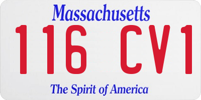 MA license plate 116CV1