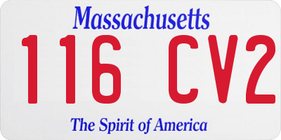 MA license plate 116CV2