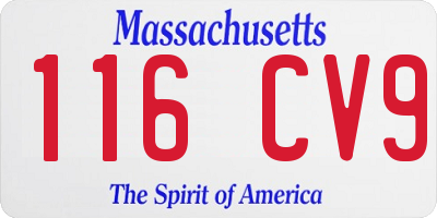 MA license plate 116CV9