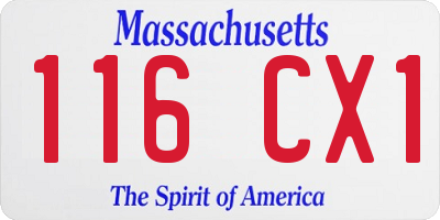 MA license plate 116CX1