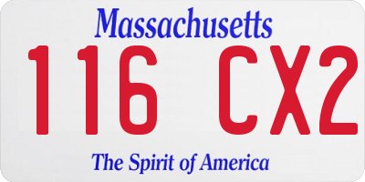 MA license plate 116CX2