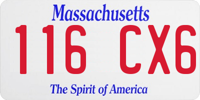 MA license plate 116CX6