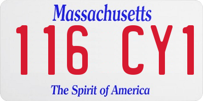 MA license plate 116CY1