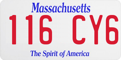 MA license plate 116CY6