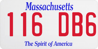 MA license plate 116DB6