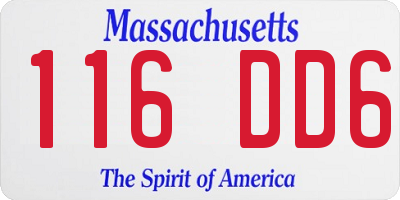 MA license plate 116DD6