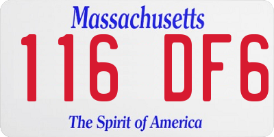 MA license plate 116DF6