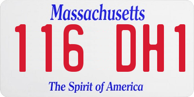 MA license plate 116DH1