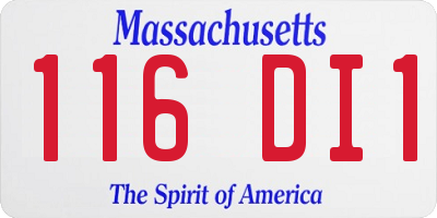 MA license plate 116DI1