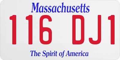 MA license plate 116DJ1