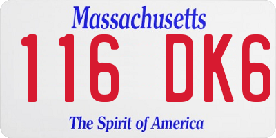 MA license plate 116DK6