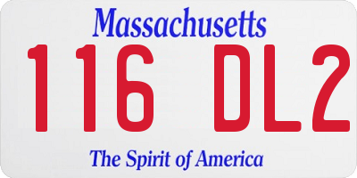 MA license plate 116DL2