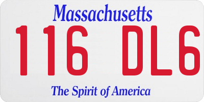 MA license plate 116DL6