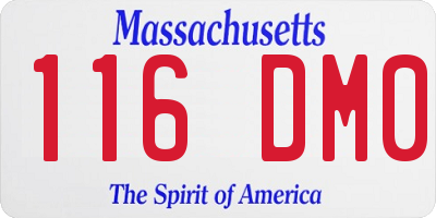 MA license plate 116DM0