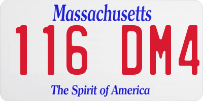 MA license plate 116DM4