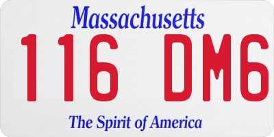 MA license plate 116DM6