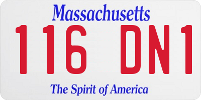 MA license plate 116DN1