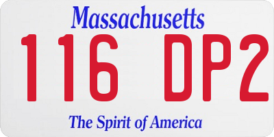 MA license plate 116DP2