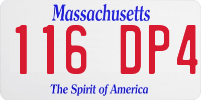 MA license plate 116DP4