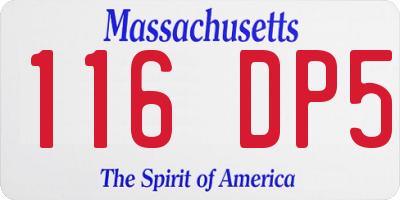 MA license plate 116DP5