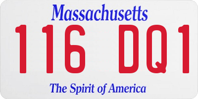 MA license plate 116DQ1