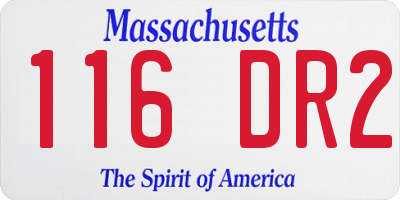 MA license plate 116DR2