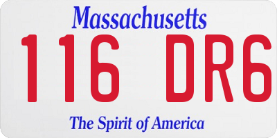 MA license plate 116DR6