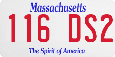 MA license plate 116DS2