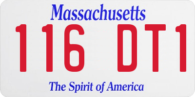 MA license plate 116DT1